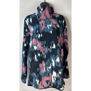 The North Face Woman's TKA Glacier Pullover Hoodie Size Large L Blue Pink Camo